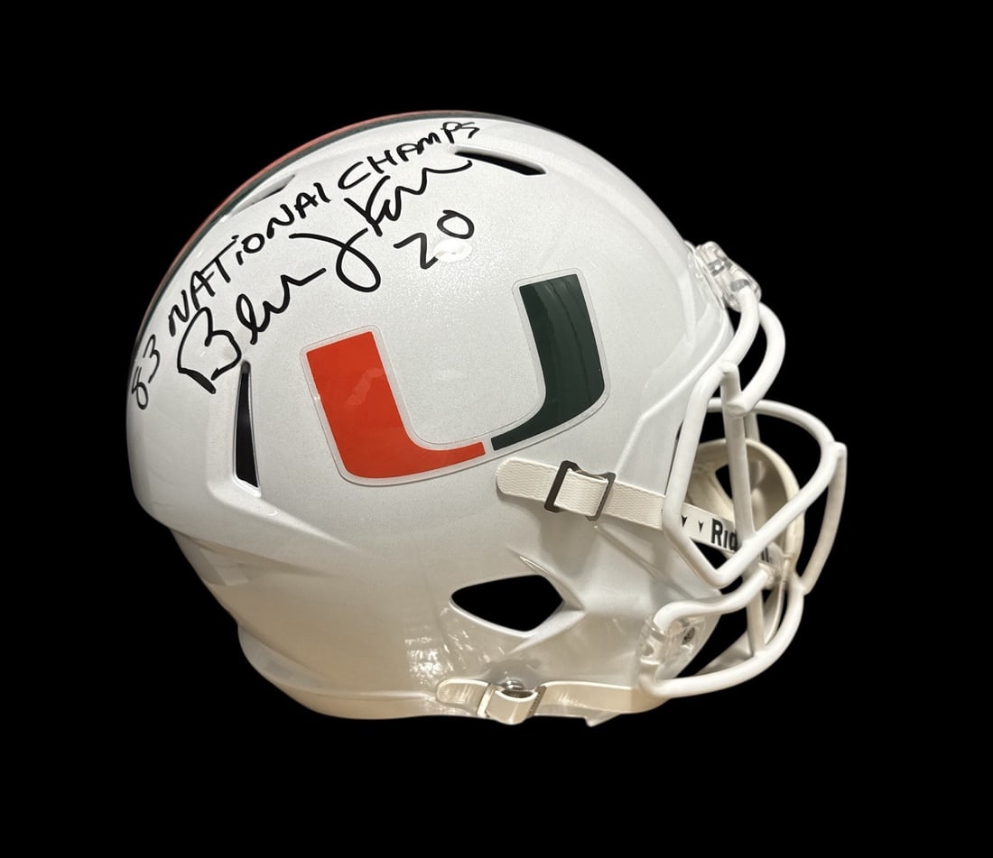 Miami Hurricanes full size replica helmet signed by Bernie Kosar JSA (1 of 3)