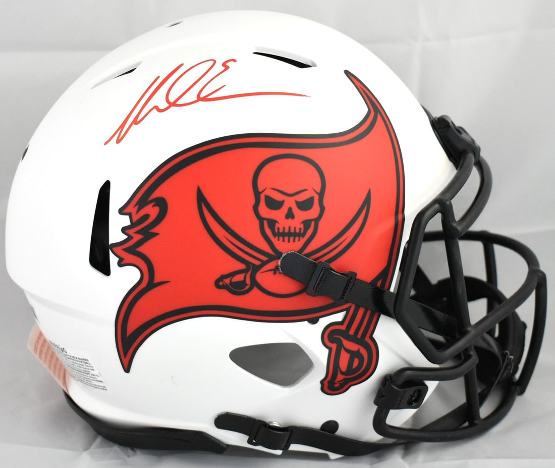 Tampa Bay Buccaneers Lunar Speed Helmet Signed by Mike Evans Beckett Witness Holo (1 of 5)