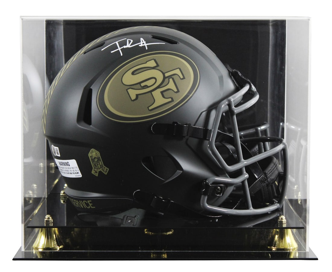 Frank Gore Autographed 49ers Salute To Service IV Speed Helmet With BAS Witness: Frank Gore Autographed 49ers Salute To Service IV Speed Helmet With BAS Witness This San Francisco 49ers alternate 2025 Salute To Service IV Riddell full size Speed Rep helmet has been personally auto