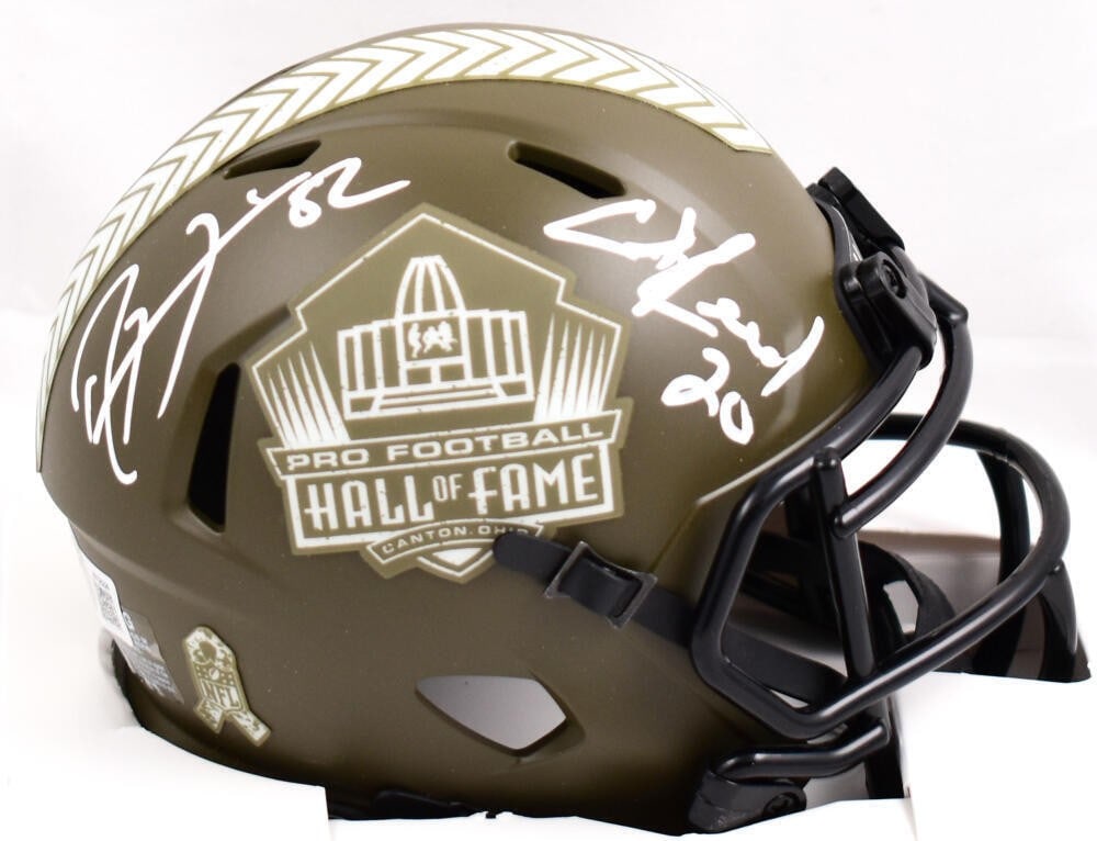 Baltimore Ravens mini helmet signed by Ed Reed and Ray Lewis BAS holo: Baltimore Ravens mini helmet signed by Ed Reed and Ray Lewis BAS holo This Salute to Service Speed mini helmet features authentic signatures from Ed Reed and Ray Lewis. Representing the Baltimore Rave