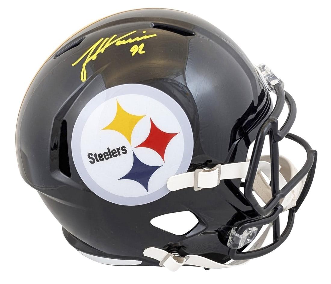 James Harrison Autographed Riddell Full Size Steelers Speed Replica Helmet BAS (1 of 3)