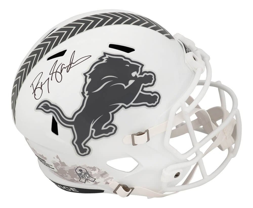 Barry Sanders Signed Lions SALUTE 2024 Replica Helmet with COA (1 of 1)