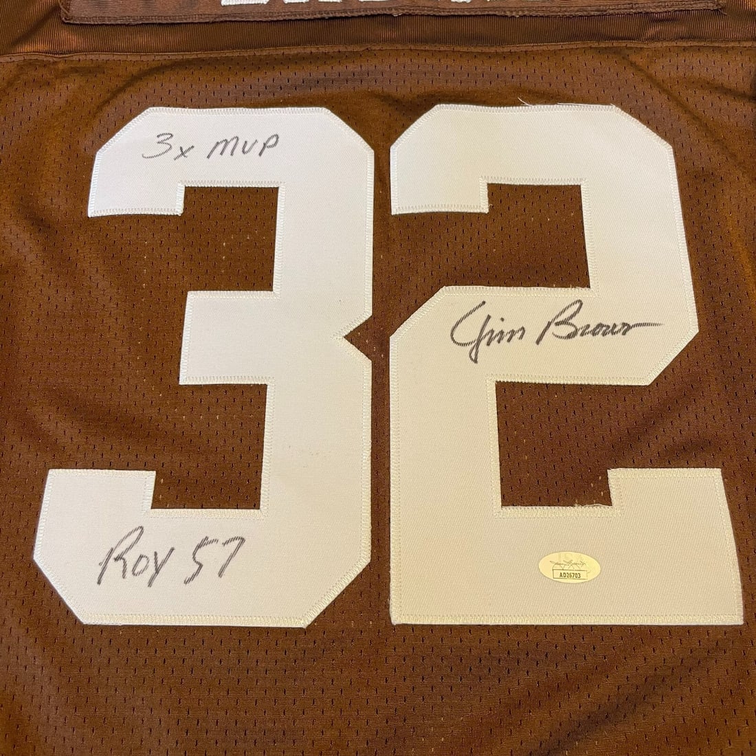Jim Brown Signed 1964 Cleveland Browns Jersey with JSA COA - 3