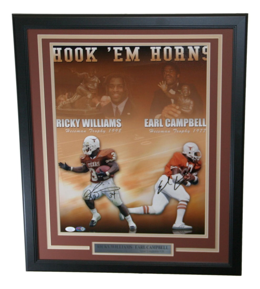 Framed 16x20 Texas Longhorns Football Photo Signed by Earl Campbell JSA (1 of 3)