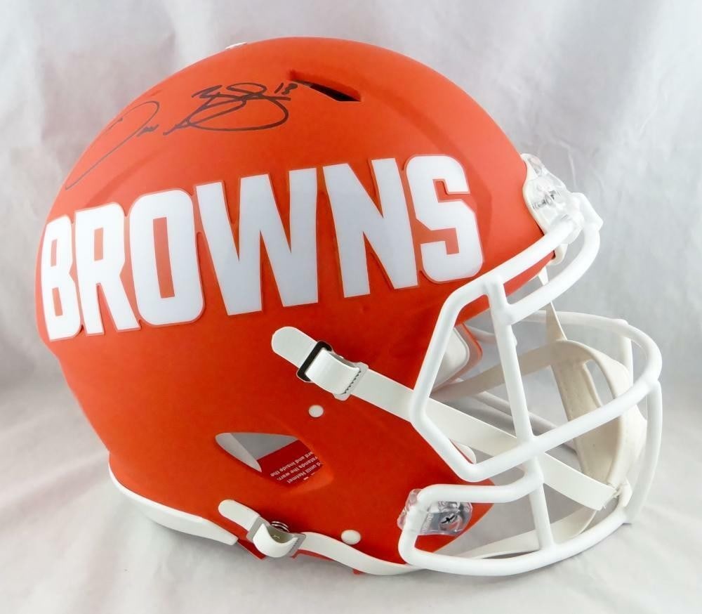 Odell Beckham autographed Cleveland Browns AMP Speed helmet JSA (1 of 6)