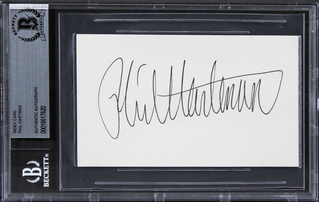 Phil Hartman autographed 3x5 index card Beckett authenticated slabbed: Phil Hartman autographed 3x5 index card Beckett authenticated slabbed Authentic autographed 3x5 index card personally signed by Phil Hartman of Saturday Night Live. The item is slabbed and authenticat