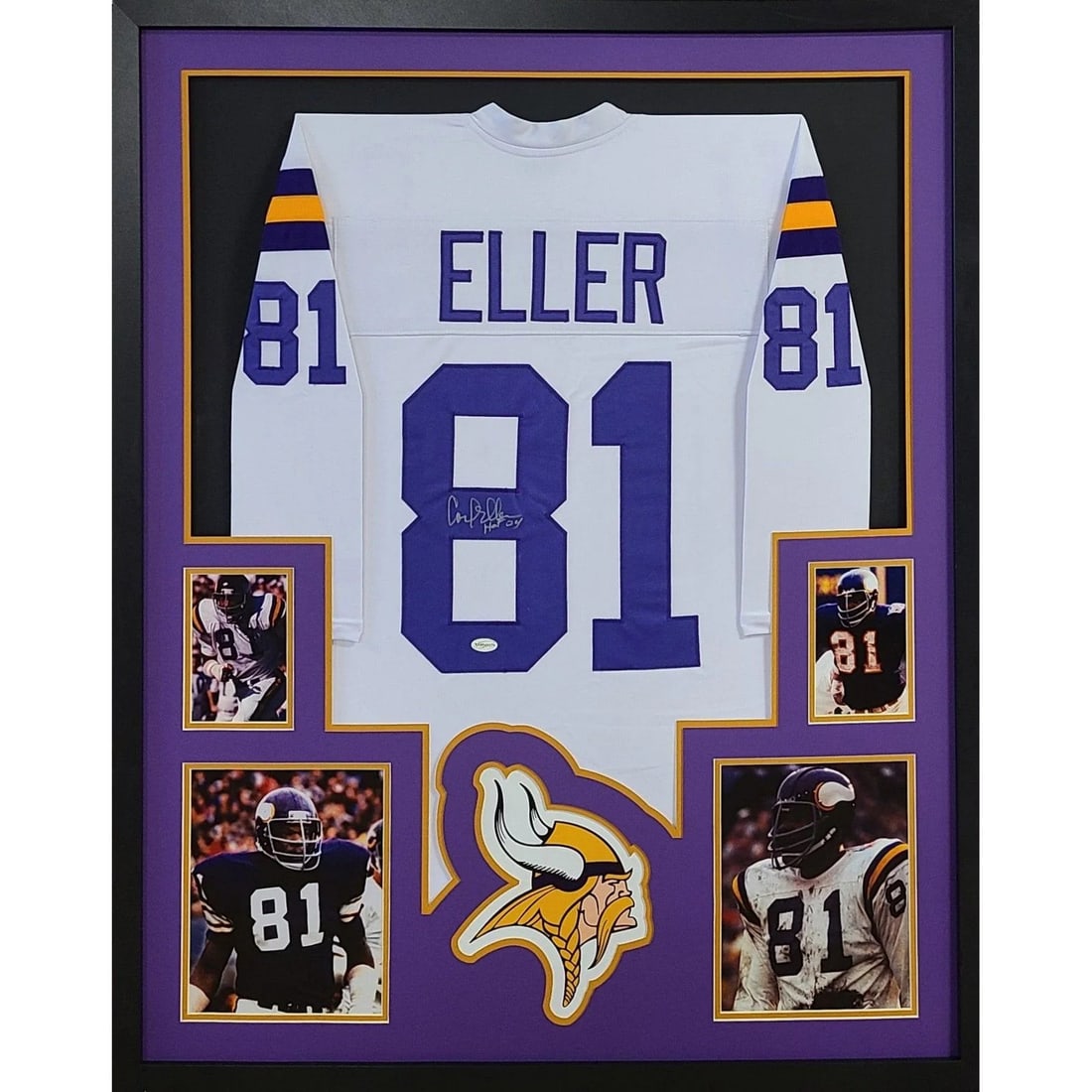 Carl Eller Autographed Framed Jersey Minnesota Vikings TSE COA (1 of 3)
