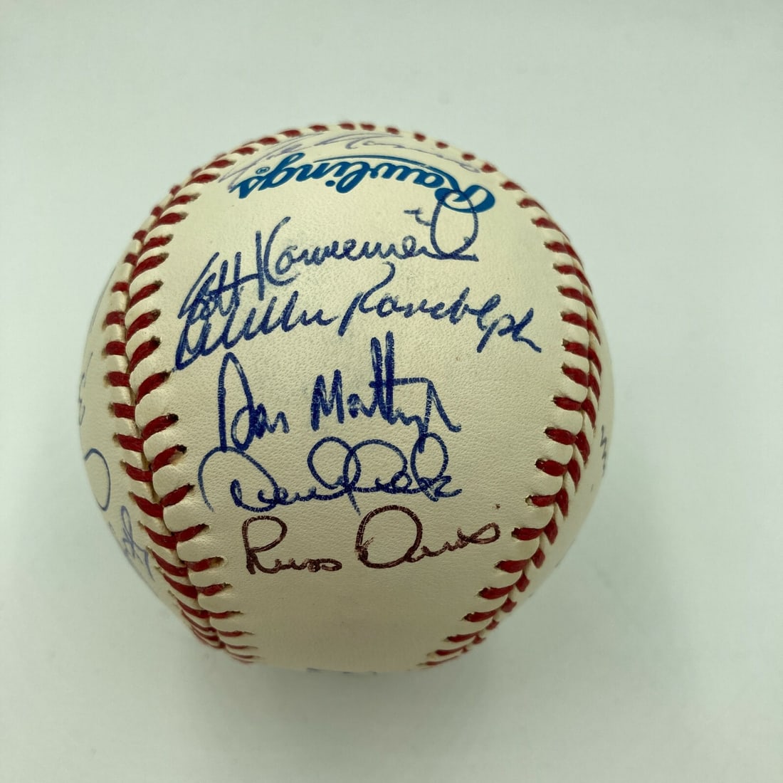 1995 Yankees Team Signed Baseball Jeter Rivera Core Four JSA Authenticated: 1995 Yankees Team Signed Baseball Jeter Rivera Core Four JSA Authenticated Celebrate the legacy of the New York Yankees with this rare 1995 team-signed baseball featuring the iconic 'Core Four' rookie