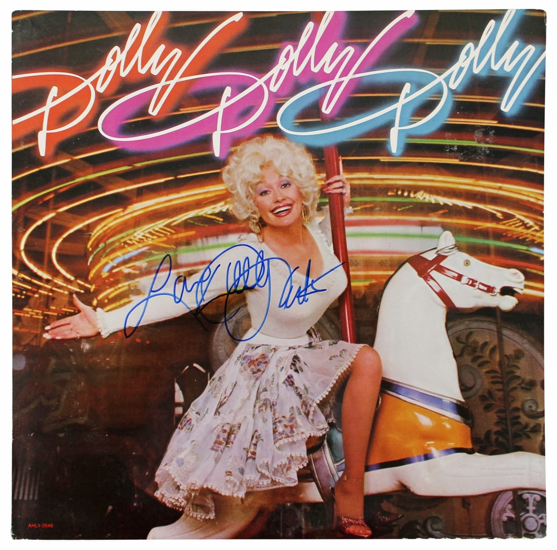 Beckett Authenticated Dolly Parton Love Signed Promo Album Cover (1 of 3)