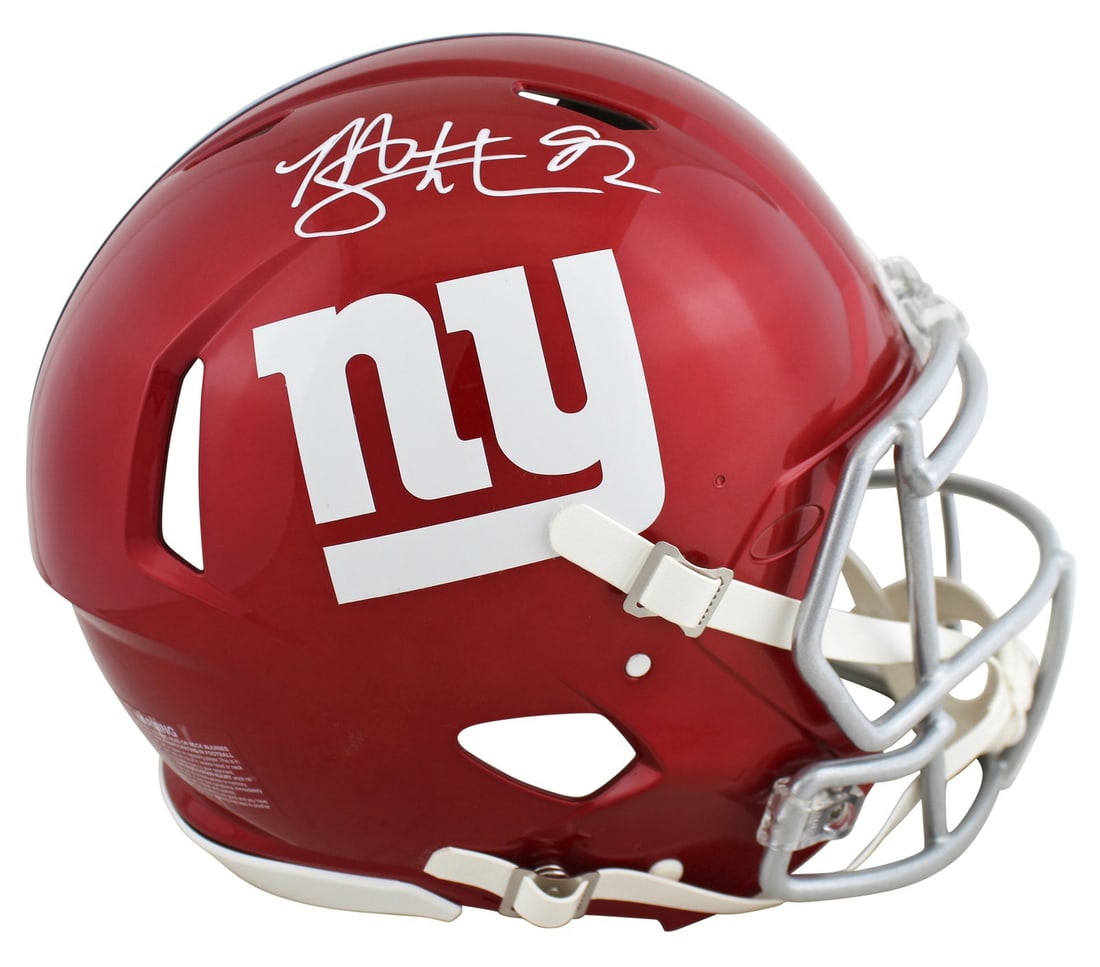Michael Strahan Signed New York Giants Flash Full Size Helmet BAS Witnessed: Michael Strahan Signed New York Giants Flash Full Size Helmet BAS Witnessed This autographed alternate Flash Riddell Authentic Full Size Speed Proline Helmet has been personally signed by Michael Stra