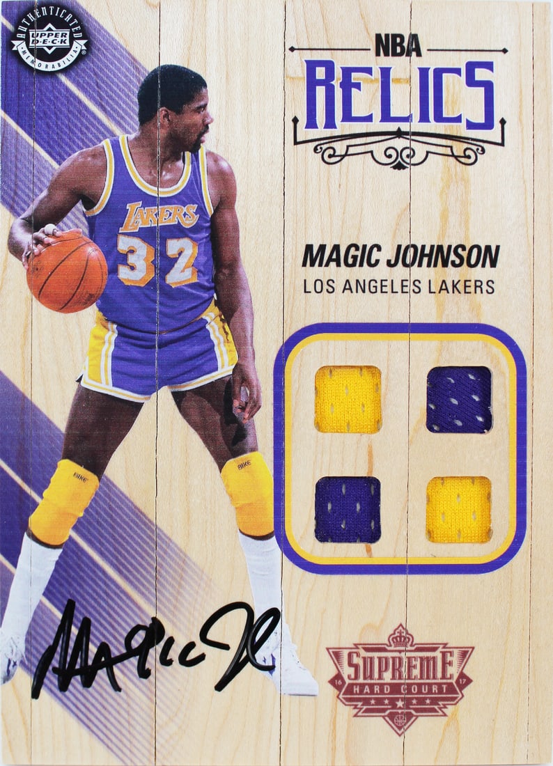 Magic Johnson Signed 5x7 Upper Deck Lakers Card BAS MJ17478 (1 of 3)