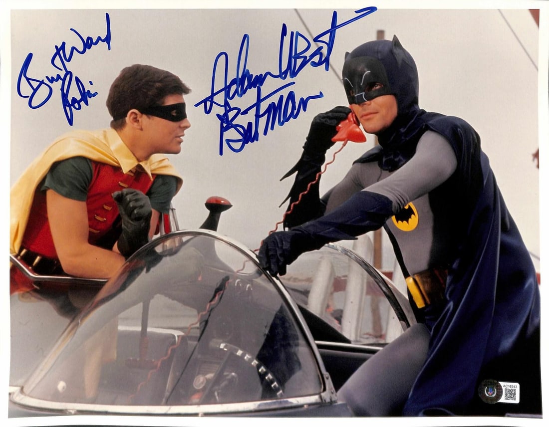 Batman and Robin signed 11x14 photo by Adam West Burt Ward Beckett (1 of 1)