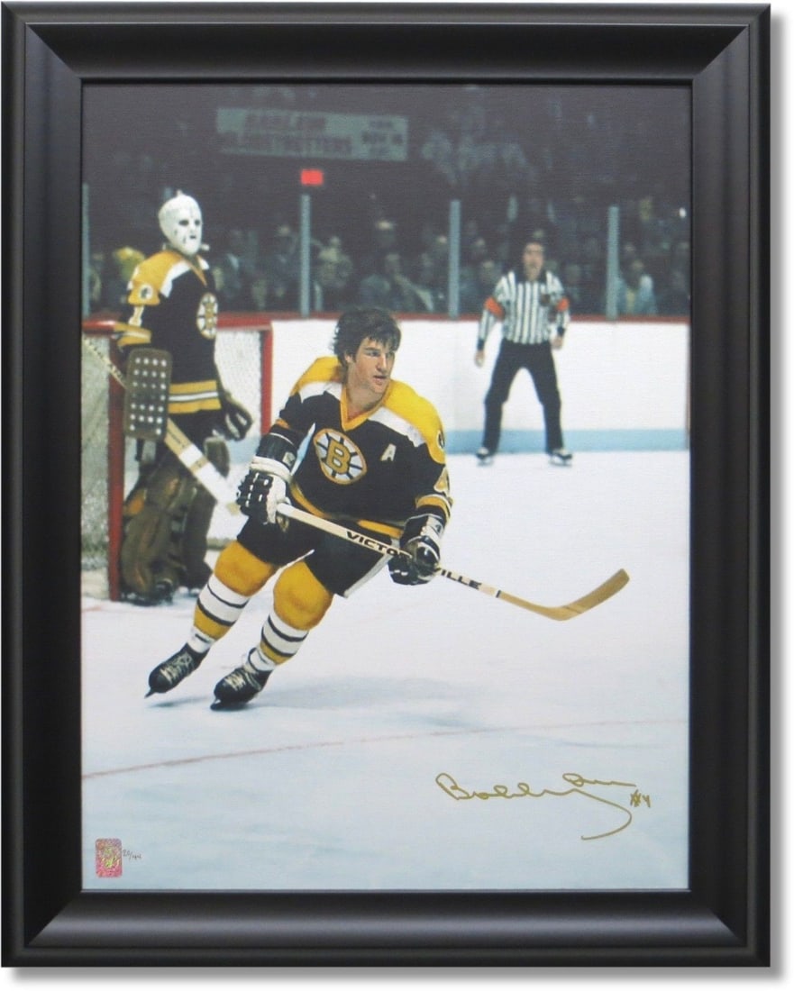 Framed Bobby Orr Cutting Hard signed canvas 23 X 28 limited 44 WGA (1 of 5)