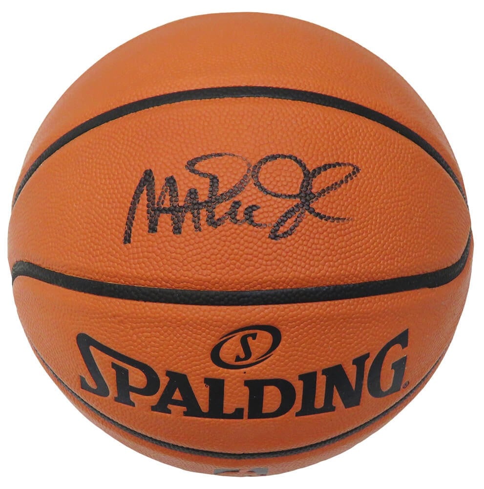 Magic Johnson Signed Spalding NeverFlat NBA Basketball with COA: Magic Johnson Signed Spalding NeverFlat NBA Basketball with COA Celebrate the legacy of basketball legend Magic Johnson with this signed Spalding NeverFlat Game Series NBA basketball. This original pi