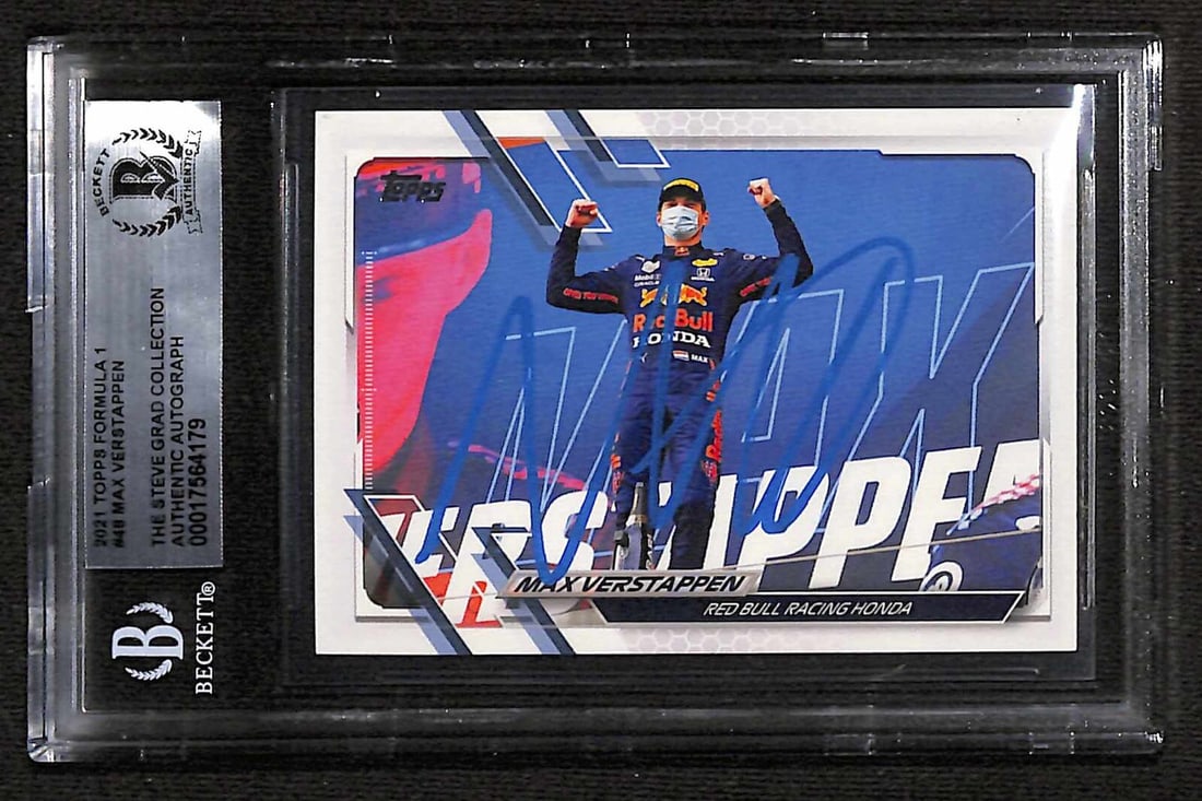 Autographed 2021 Topps Formula 1 #48 Max Verstappen Card Beckett Authenticated (1 of 1)