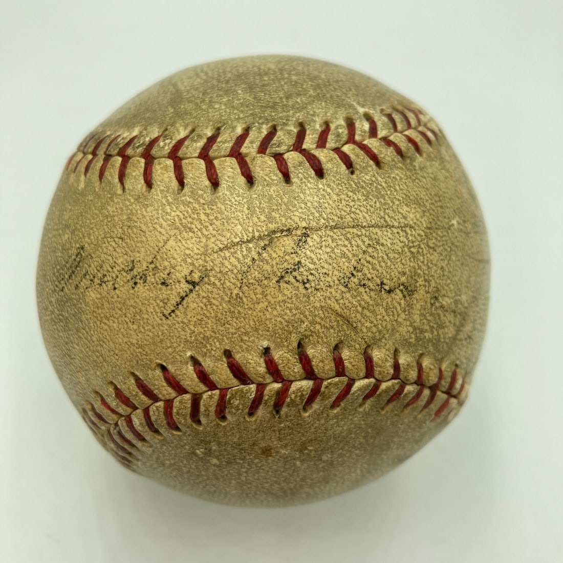 Mickey Cochrane Single Signed Baseball with JSA Authentication: Mickey Cochrane Single Signed Baseball with JSA Authentication This is an original single signed personal model baseball by Hall of Famer Mickey Cochrane. The signature is prominently displayed on the