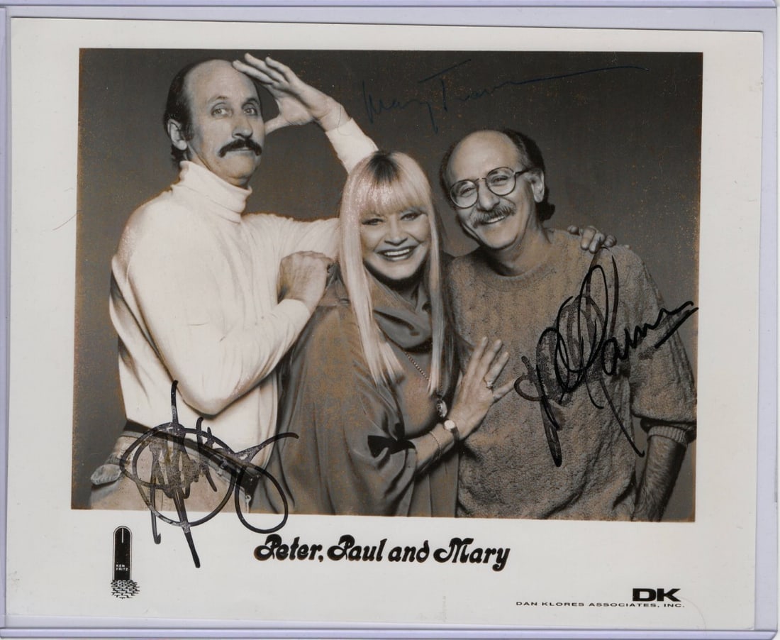 Peter Paul and Mary Autographed 8X10 Photo JSA Certified (1 of 3)