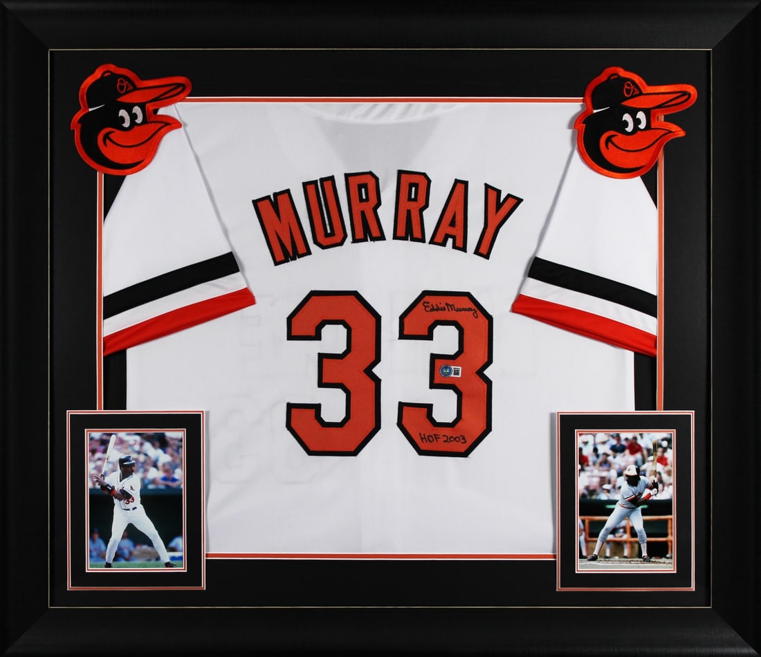 Eddie Murray Signed Framed Jersey HOF 03 Beckett Authenticated (1 of 2)