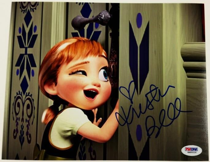 Kristen Bell Signed Frozen Young Anna 8x10 Photo PSA/DNA Authenticated: Kristen Bell Signed Frozen Young Anna 8x10 Photo PSA/DNA Authenticated This 8x10 photograph features Kristen Bell as Young Anna from the beloved Disney film Frozen. The photograph is an original piece