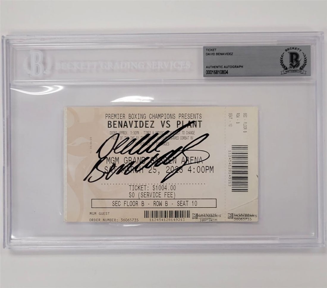 Boxing Ticket Signed by David Benavidez vs Plant March 25 2023 BAS Authenticated: Boxing Ticket Signed by David Benavidez vs Plant March 25 2023 BAS Authenticated This is an original boxing ticket from the David Benavidez vs. Caleb Plant fight held on March 25, 2023, featuring an a