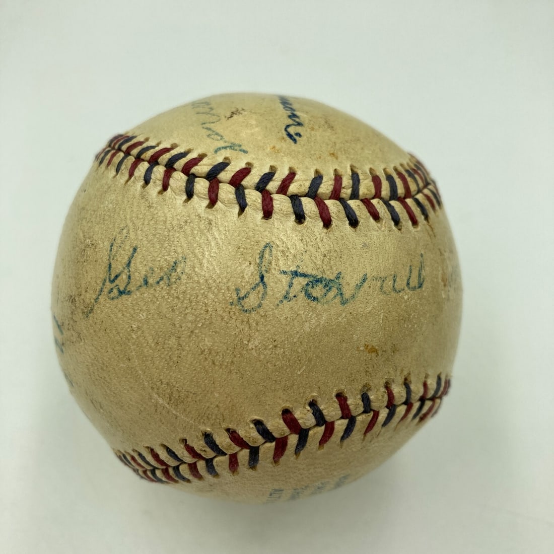 Gus Fisher George Stovall Signed 1911 American League Baseball Beckett Authenticated (1 of 12)