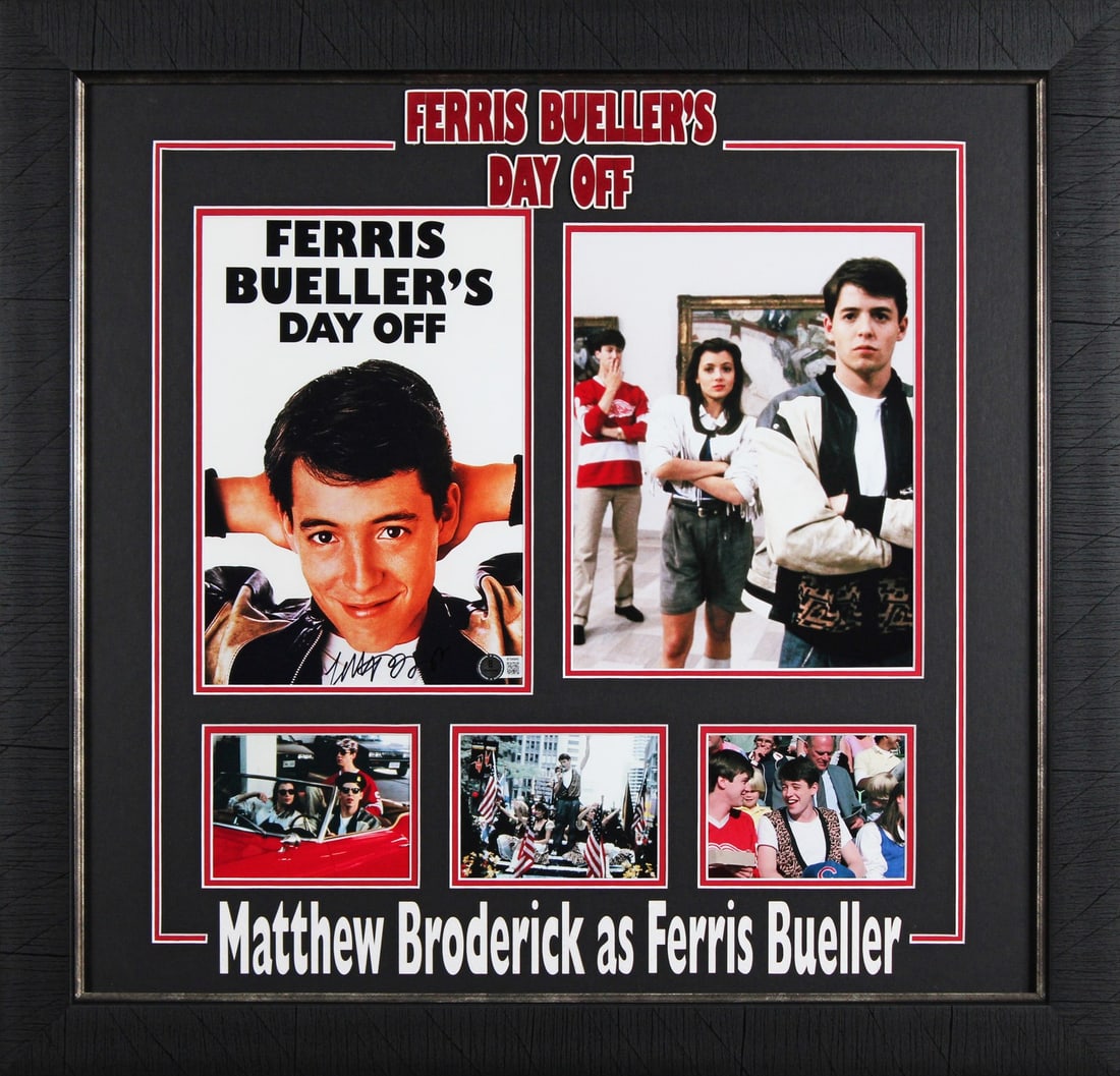 Framed Matthew Broderick Signed Ferris Bueller's Day Off Photo BAS (1 of 2)