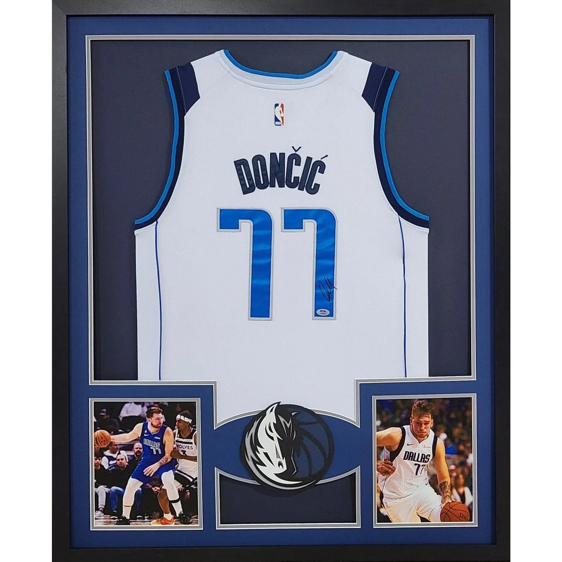 Luka Doncic Autographed Framed Jersey PSA/DNA Dallas Mavericks 42x34 (1 of 2)