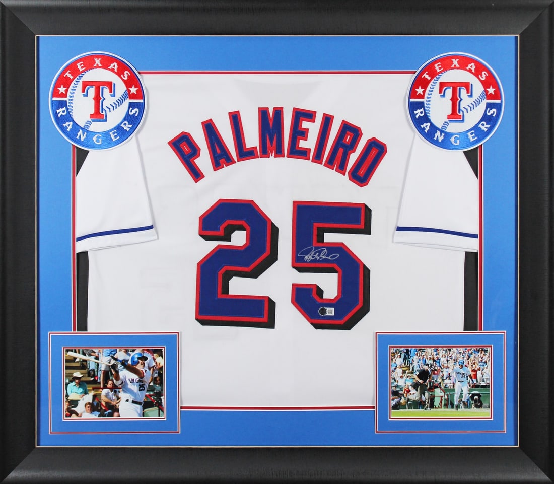 Rafael Palmeiro Signed Framed Jersey Texas Rangers BAS Authenticated (1 of 2)