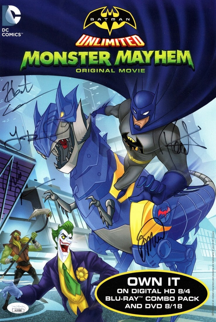 Batman Monster Mayhem Signed Poster 10X15 JSA Authenticated 5 Autographs (1 of 2)