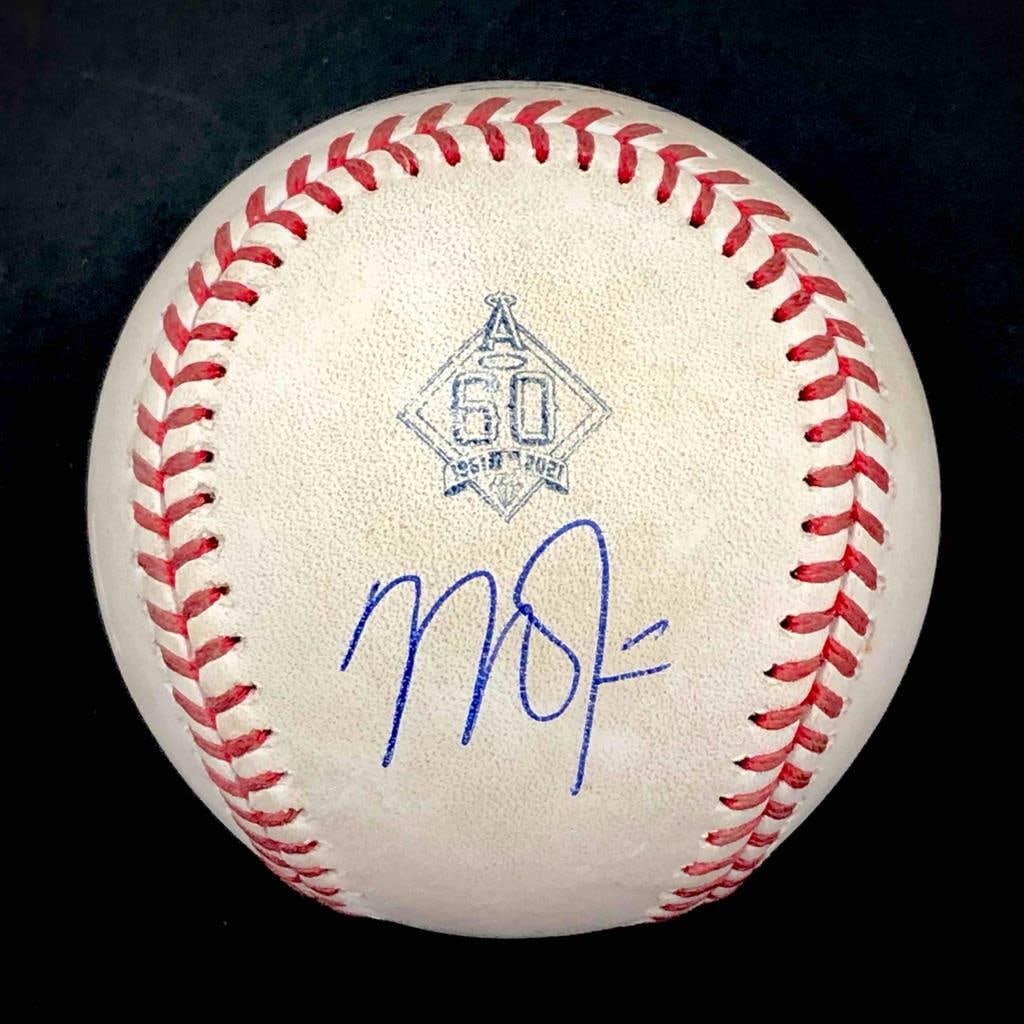 Mike Trout autographed game-used Angels baseball MLB authentic holo (1 of 3)