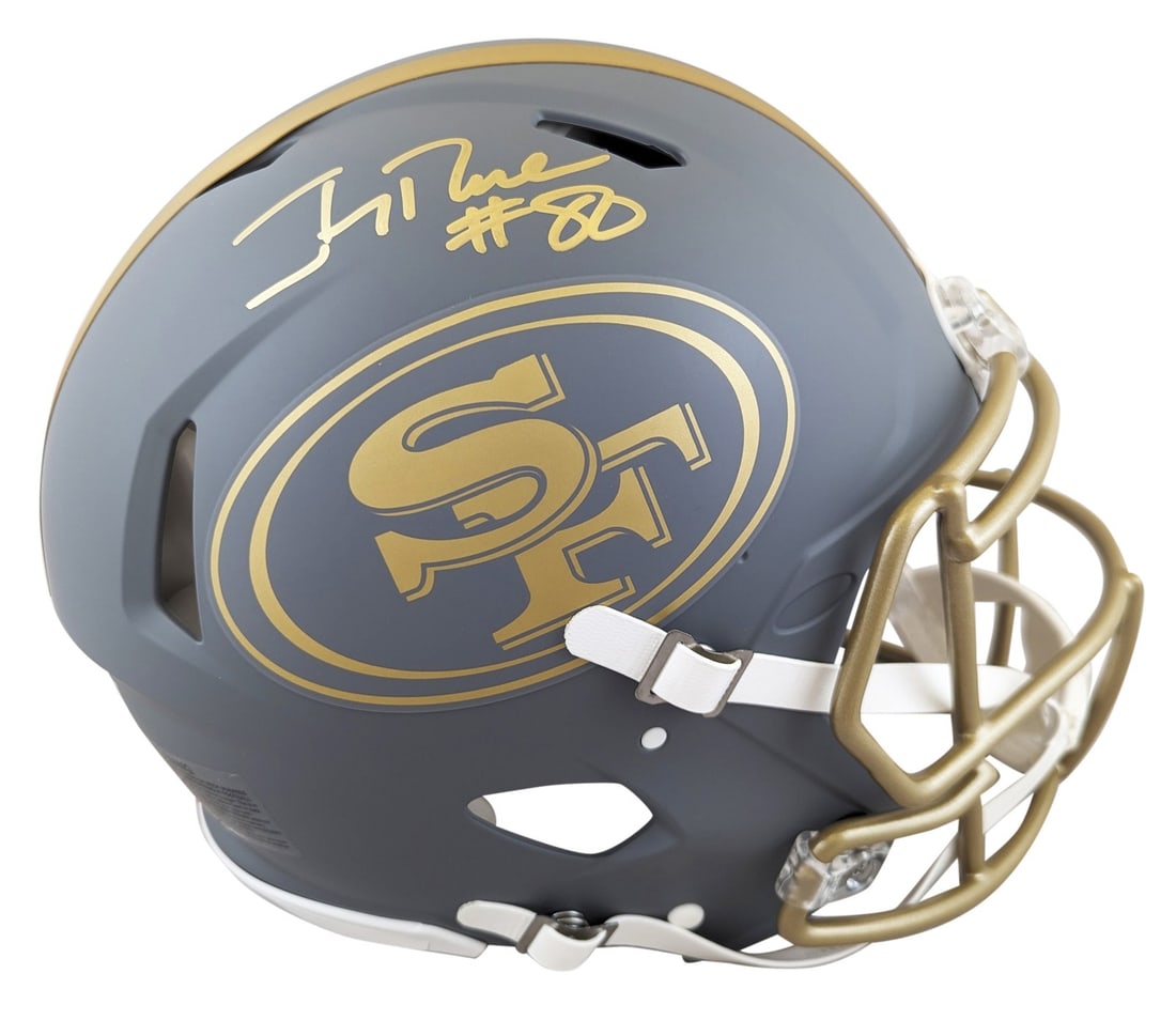 Jerry Rice signed San Francisco 49ers full size Speed Proline helmet Fanatics: Jerry Rice signed San Francisco 49ers full size Speed Proline helmet Fanatics This authentic Riddell Full Size Speed Proline Helmet features the alternate slate design of the San Francisco 49ers and h