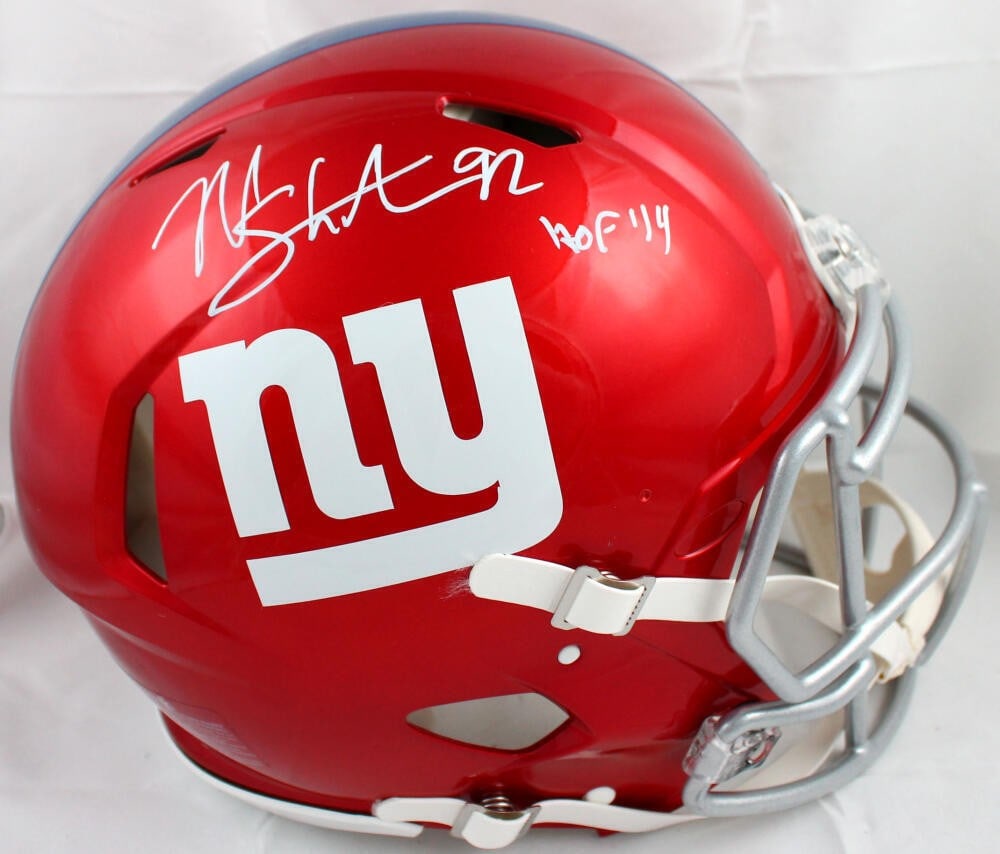 New York Giants Full Size Helmet Signed by Michael Strahan BAS Holo (1 of 5)
