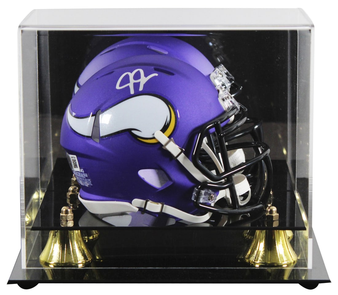 Justin Jefferson Signed Vikings Speed Mini Helmet Beckett Witnessed Case (1 of 4)