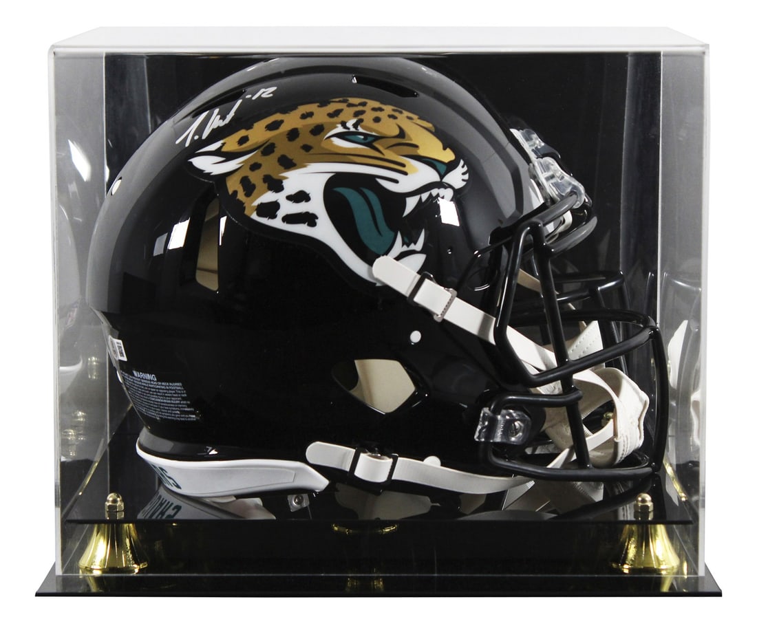 Travis Hunter Signed Jaguars Full Size Helmet with Beckett Authentication: Travis Hunter Signed Jaguars Full Size Helmet with Beckett Authentication This full-size Riddell Speed Proline helmet is signed by Travis Hunter, a prominent player of the Jacksonville Jaguars. The he