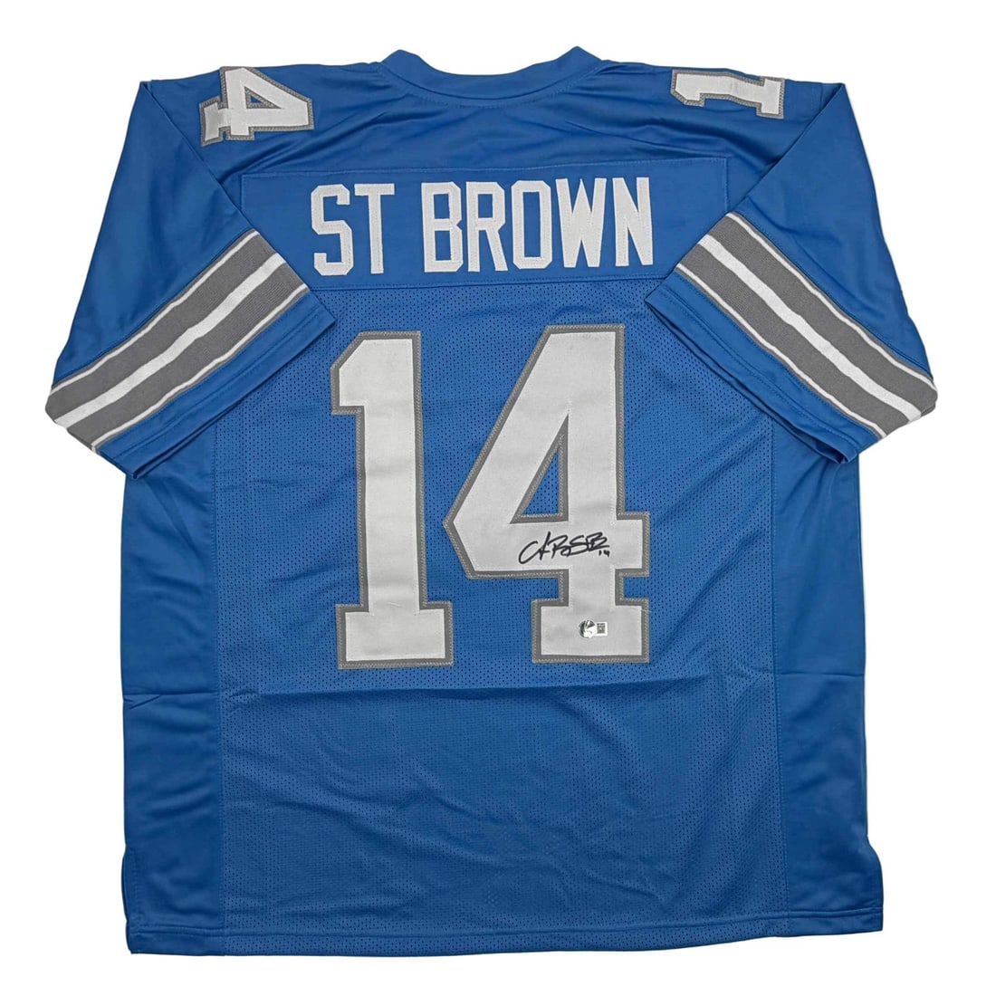 Amon-Ra St. Brown Autographed Blue Jersey NFL Beckett COA (1 of 4)