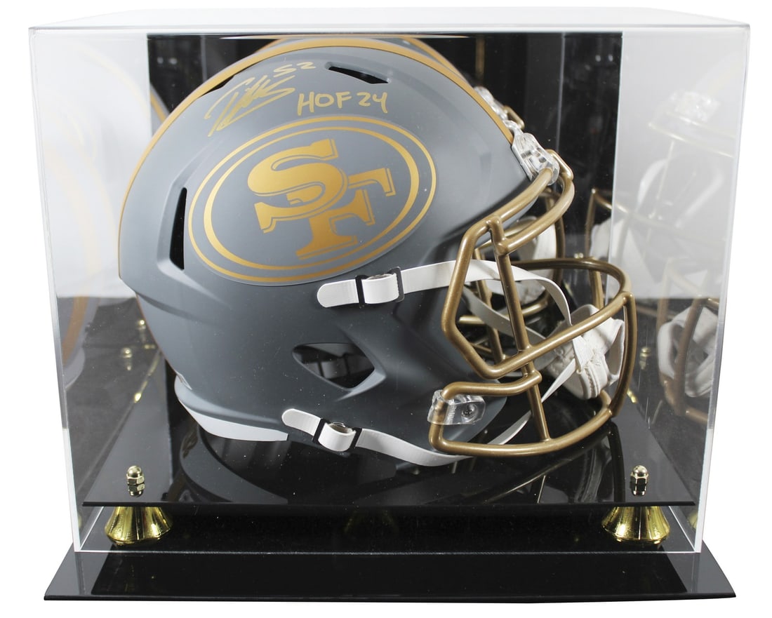 Patrick Willis Signed 49ers Slate Full Size Speed Replica Helmet HOF 24 BAS With Case: Patrick Willis Signed 49ers Slate Full Size Speed Replica Helmet HOF 24 BAS With Case This San Francisco 49ers alternate slate Riddell full size Speed replica helmet features a hand-signed autograph b