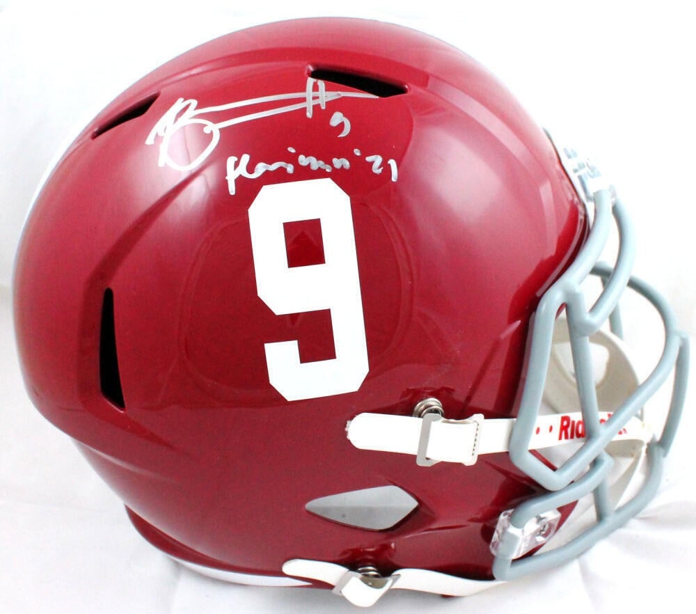 Bryce Young signed Alabama Crimson Tide full size speed helmet BAS holo: Bryce Young signed Alabama Crimson Tide full size speed helmet BAS holo This is a pre-owned Alabama Crimson Tide full-size Speed helmet autographed by Bryce Young. The helmet features a Beckett Authen