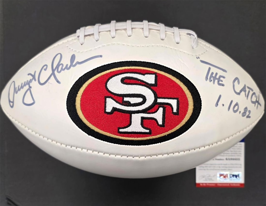 Autographed NFL Football by Dwight Clarke Featuring The Catch PSA Authenticated (1 of 6)