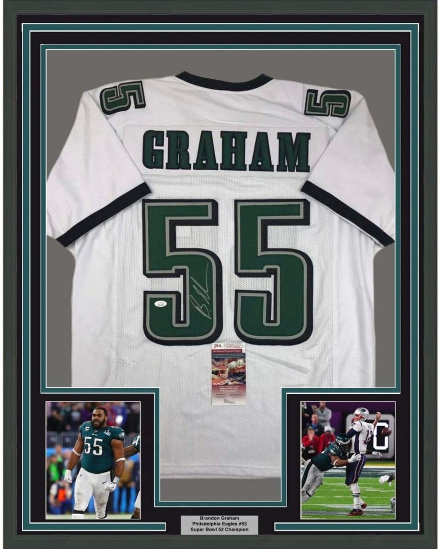 Brandon Graham Framed Eagles Jersey 33x42 JSA COA (1 of 2)