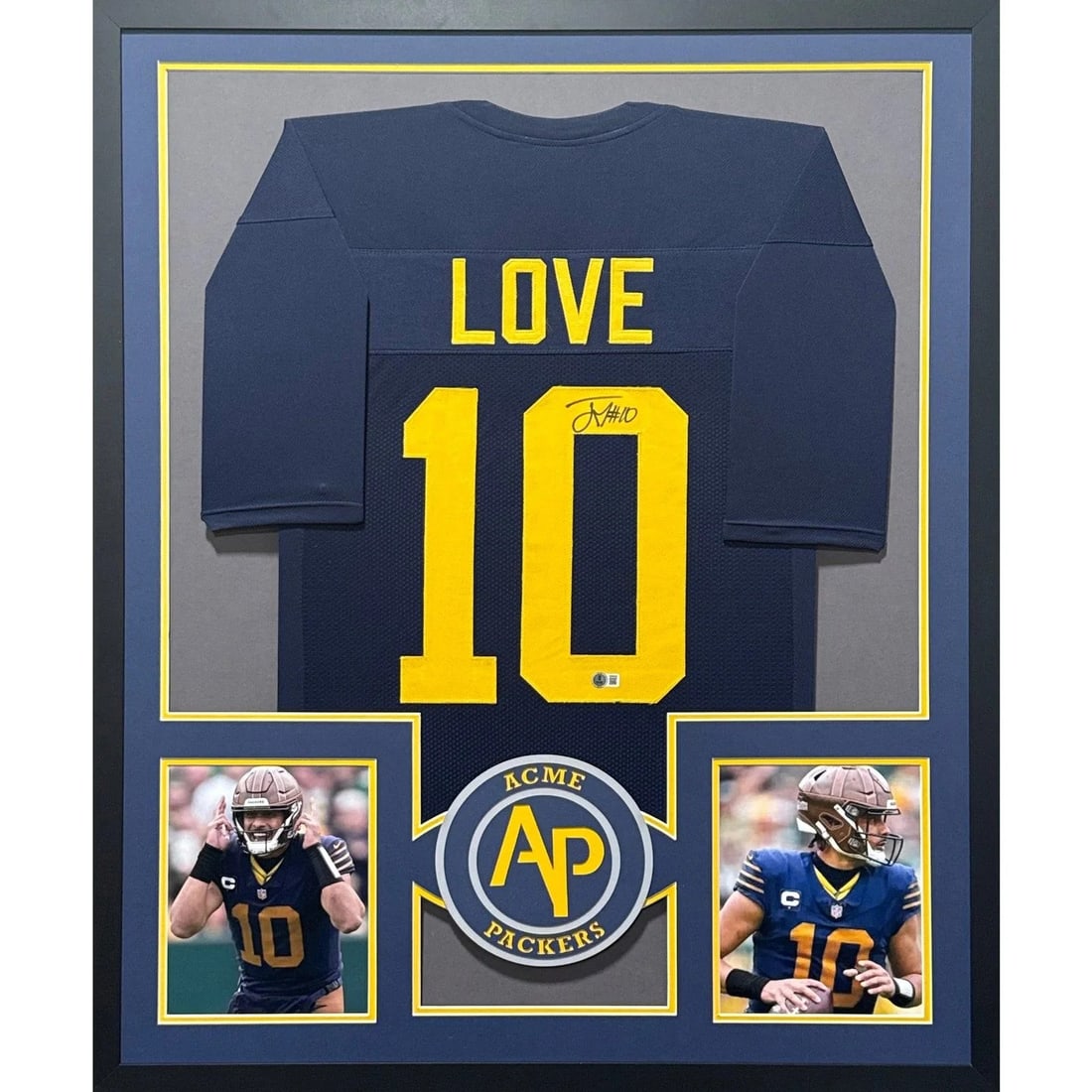 Framed Jordan Love autographed Packers TB jersey Beckett authenticated (1 of 2)