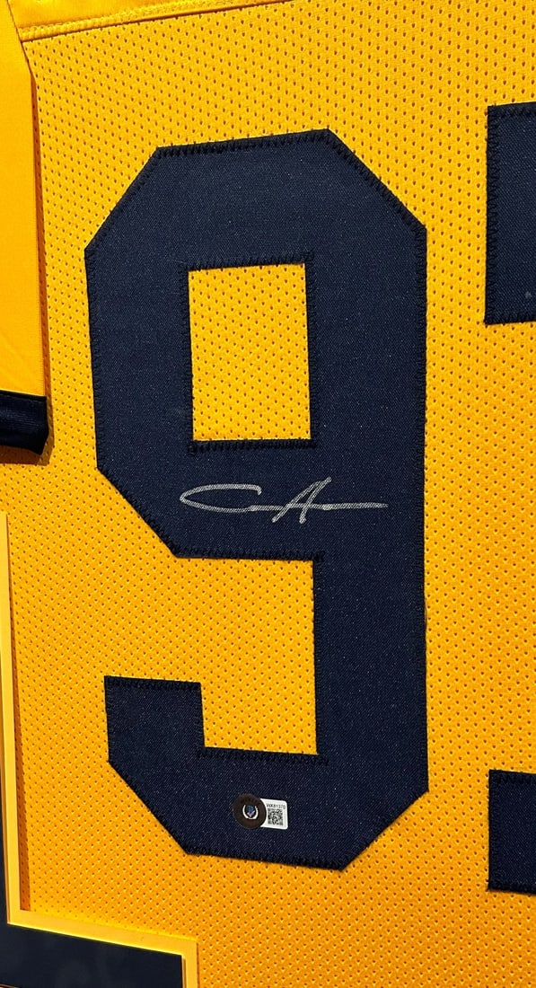 Framed Michigan Jersey Signed by Aidan Hutchinson Beckett Authenticated - 2