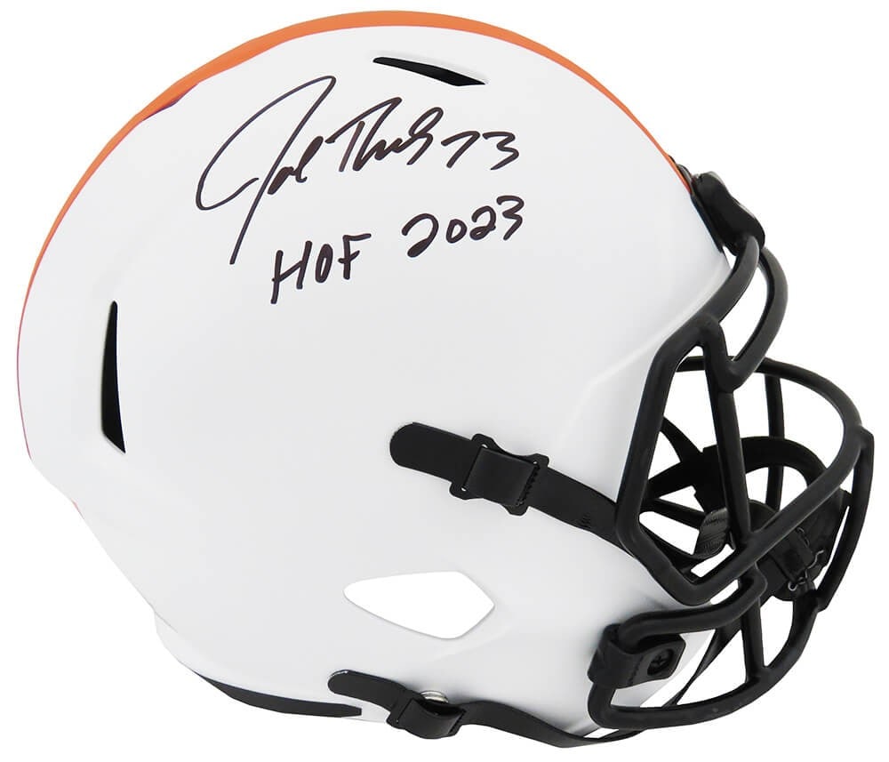 Joe Thomas Signed Browns Lunar Eclipse Riddell Helmet HOF 23 COA: Joe Thomas Signed Browns Lunar Eclipse Riddell Helmet HOF 23 COA This is a signed Joe Thomas Cleveland Browns Lunar Eclipse Riddell full-size speed replica helmet featuring the 'HOF 23' inscription. T