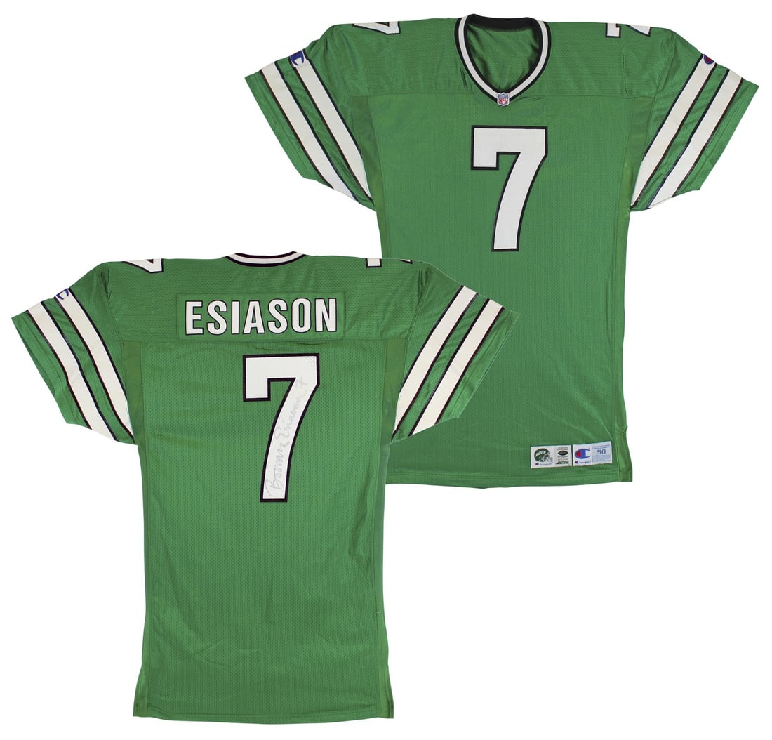 Boomer Esiason Signed 1994 Game Worn Jets Champion Jersey with COA (1 of 10)