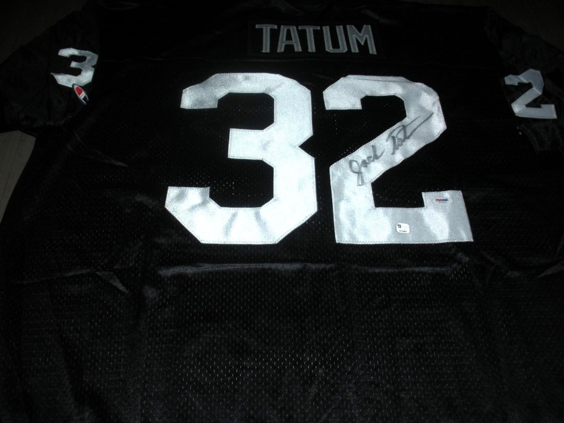 Jack Tatum Autographed Champion Jersey With PSA DNA Authentication: Jack Tatum Autographed Champion Jersey With PSA DNA Authentication This is a pre-owned, officially licensed Champion jersey signed by Jack Tatum of the Oakland Raiders. The signature has been authenti