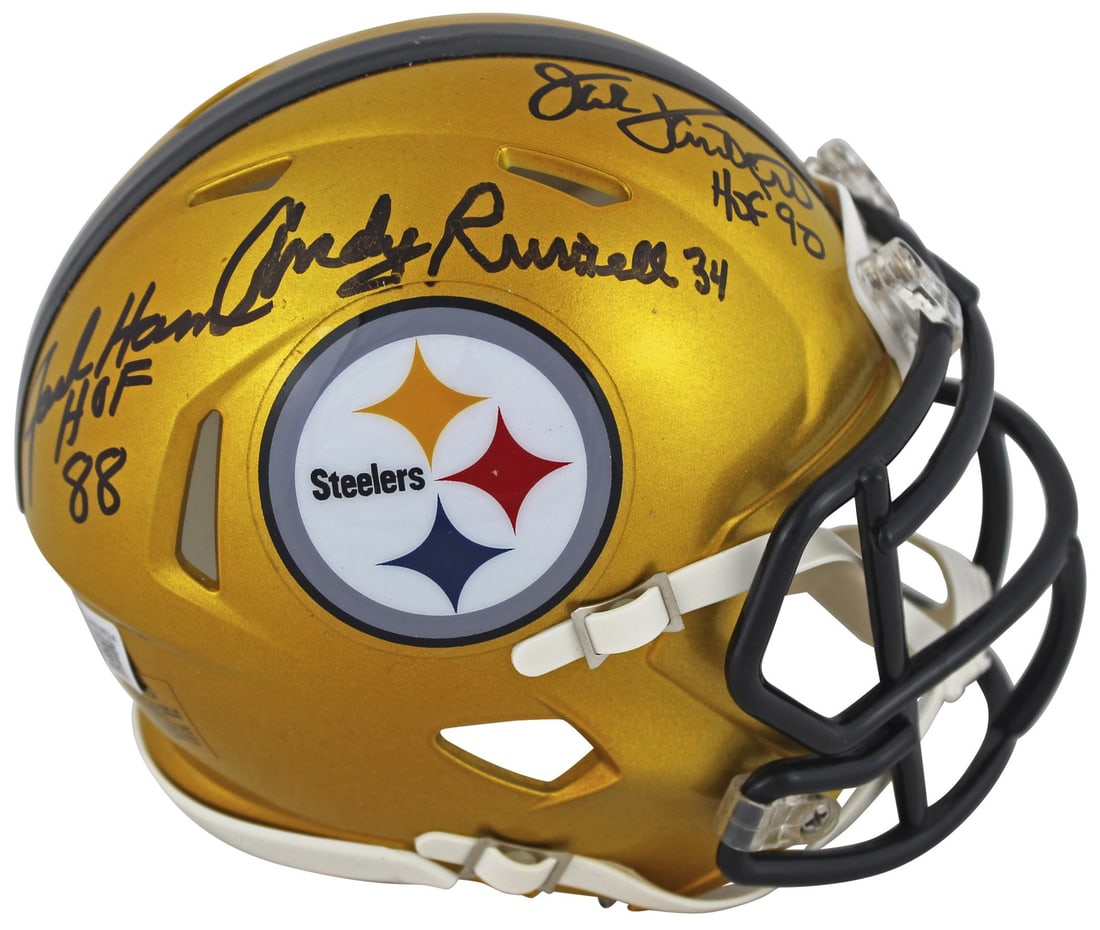 Autographed Steelers Mini Helmet Signed by Ham Lambert Russell Beckett Authenticated (1 of 2)