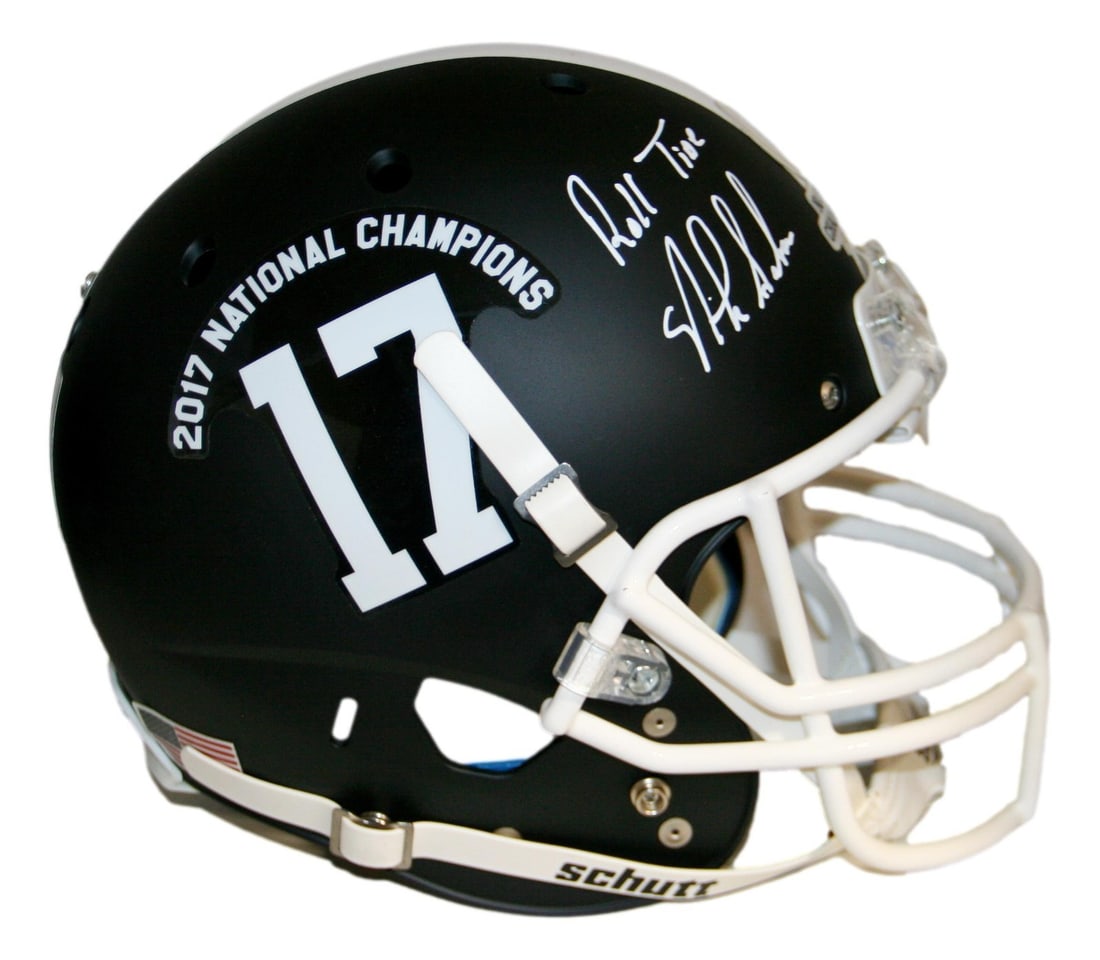 Alabama Crimson Tide Full Size Helmet Nick Saban Autographed PSA DNA: Alabama Crimson Tide Full Size Helmet Nick Saban Autographed PSA DNA This full-size helmet commemorates the Alabama Crimson Tide's 2017 National Championship and features the autograph of renowned foo