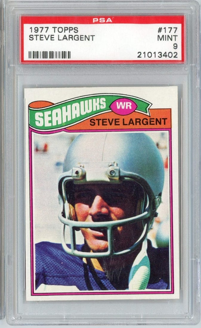PSA 9 Steve Largent 1977 Topps Rookie Seahawks Card #177 (1 of 2)