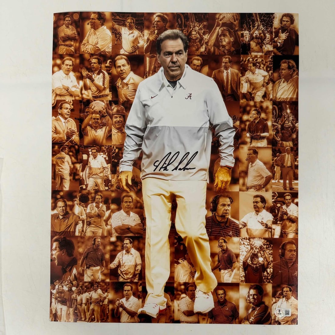 Nick Saban Autographed Alabama Crimson Tide 16x20 Photo PSA/DNA COA: Nick Saban Autographed Alabama Crimson Tide 16x20 Photo PSA/DNA COA This is an original autographed 16x20 photo of Nick Saban, the renowned coach of the Alabama Crimson Tide. The photo comes with a PS