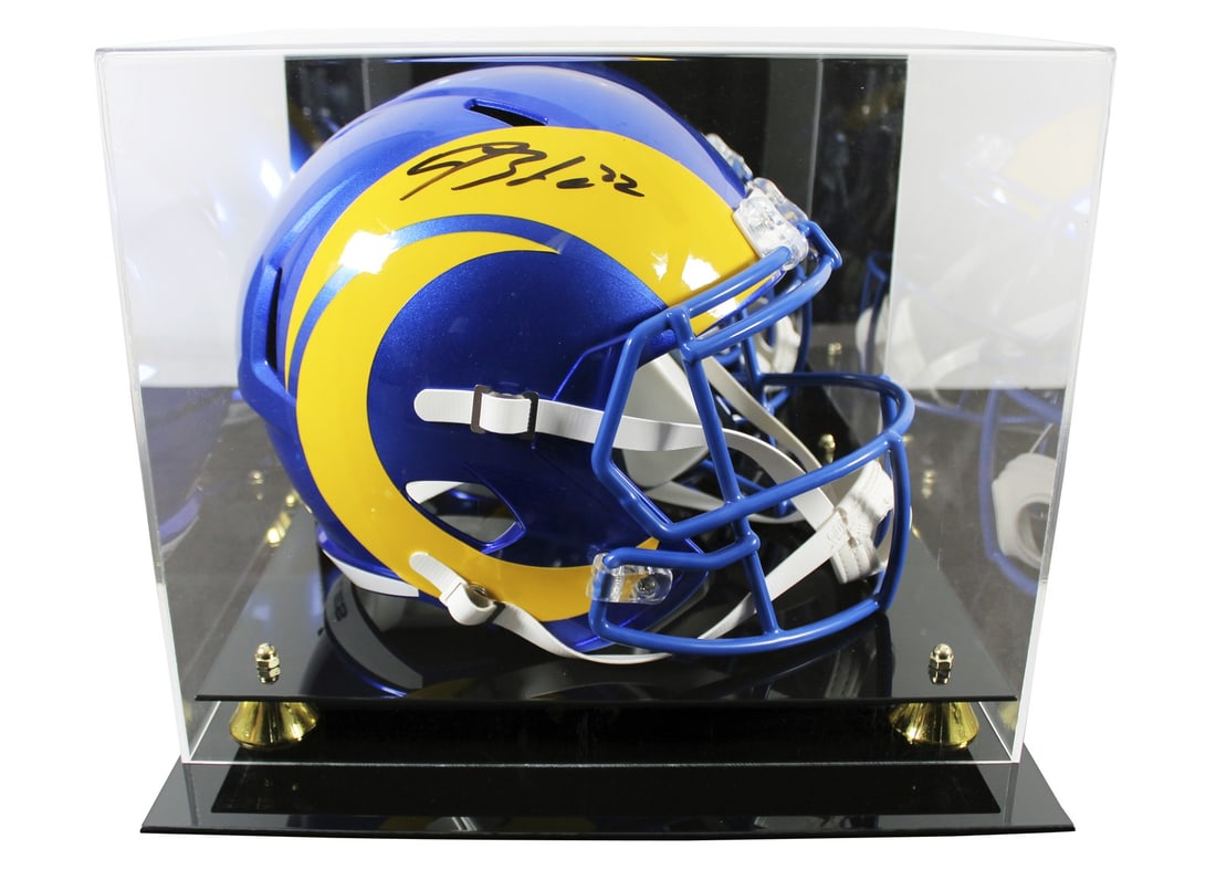 Blake Corum Signed Riddell Full Size Helmet with BAS Authentication: Blake Corum Signed Riddell Full Size Helmet with BAS Authentication This authentic autographed full-size Speed replica helmet has been personally signed by Blake Corum of the Los Angeles Rams. It come