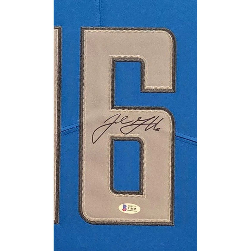 Framed Detroit Lions Jersey Signed by Jared Goff Beckett Authenticated - 2